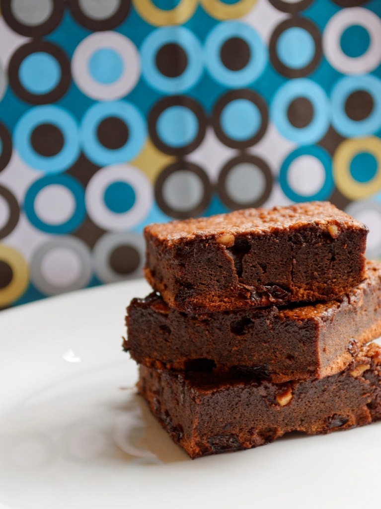 Brownies with colors on the background