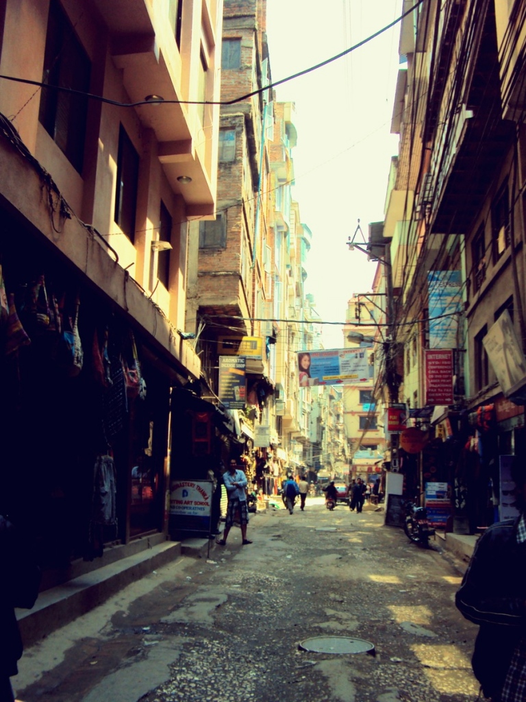 Thamel, the tourist area in Kathmandu